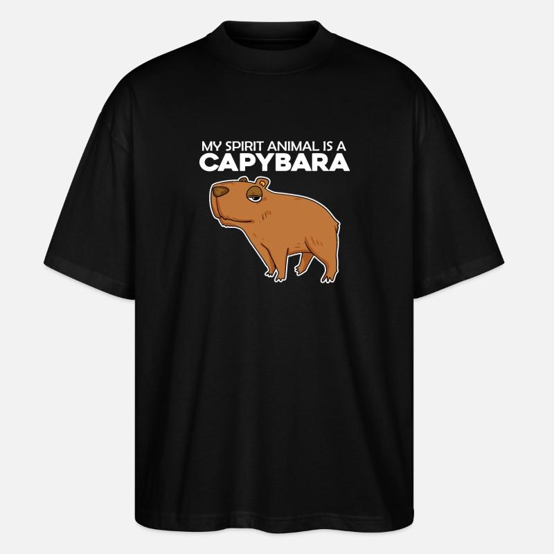 Capybara Wasserschwein - Stanley/Stella Oversized Unisex Bio T-Shirt Blaster 2.0 - Schwarz