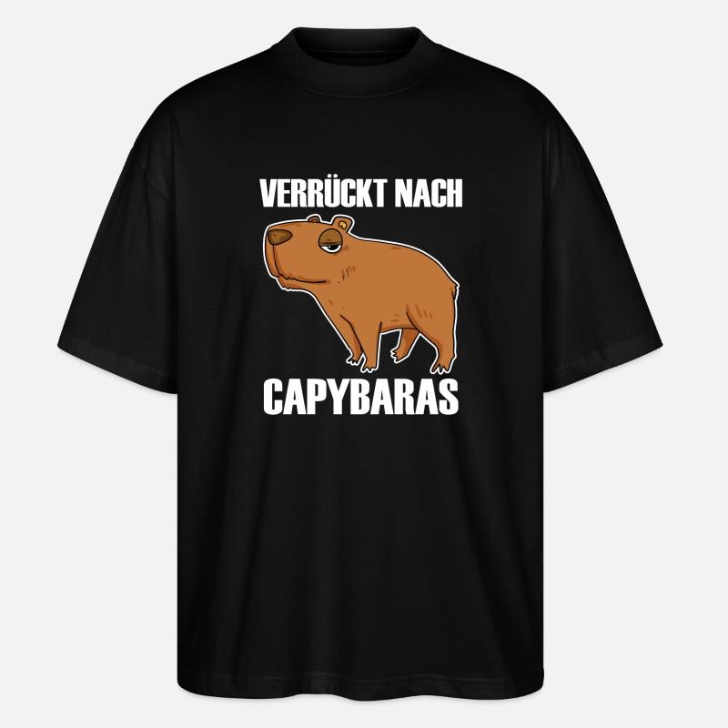 Capybara Wasserschwein - Stanley/Stella Oversized Unisex Bio T-Shirt Blaster 2.0 - Schwarz