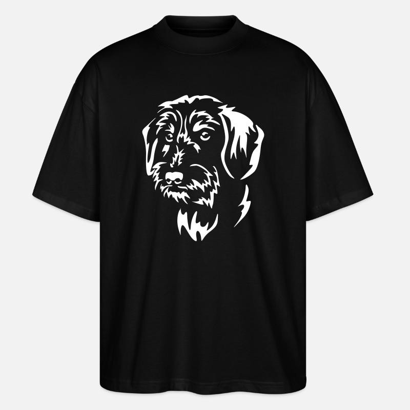 Tête de teckel « Black Edition » - T-shirt bio Blaster 2.0 coupe oversize Stanley/Stella Unisexe - noir