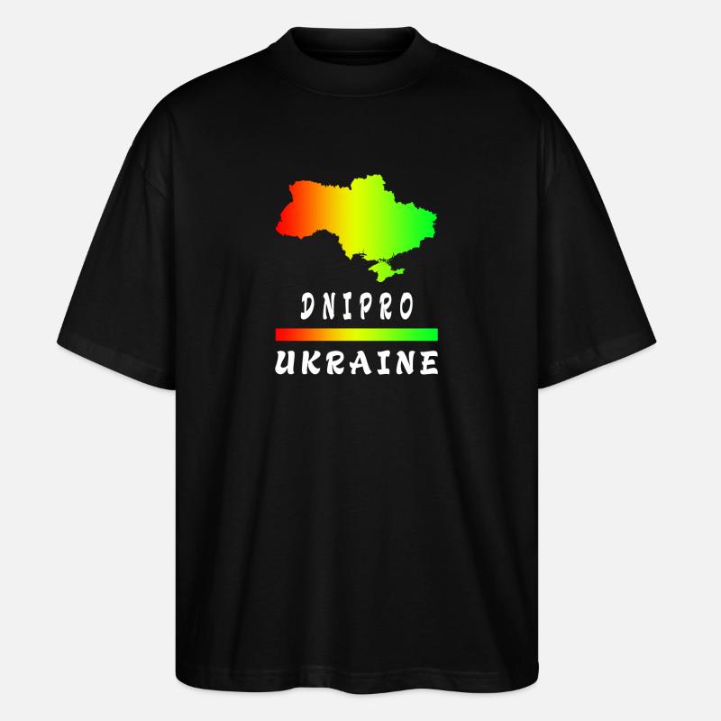 Dnipro Ukraine rainbow design - Stanley/Stella Oversized Unisex Organic T-shirt Blaster 2.0 - black