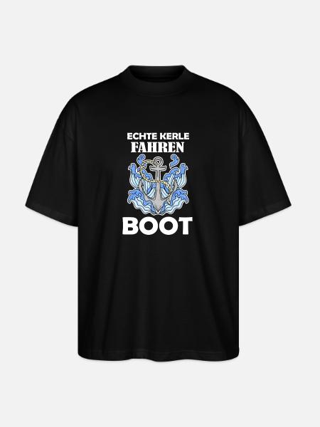 Motorboot Kapitän Bootsführerschein - Stanley/Stella Oversized Unisex Bio T-Shirt Blaster 2.0 - Schwarz