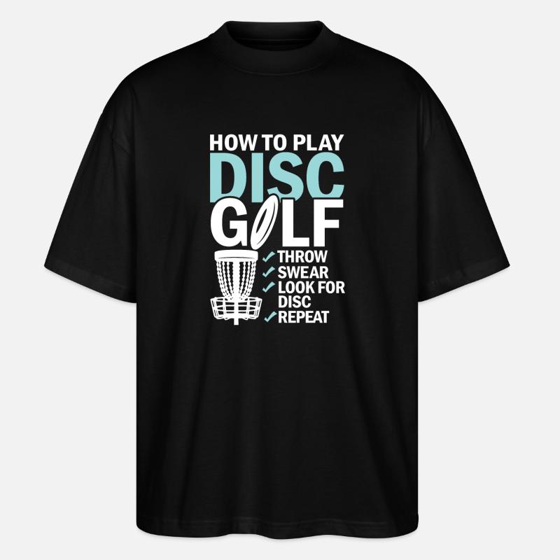 Discgolf Lernen Motivation Design - Stanley/Stella Oversized Unisex Bio T-Shirt Blaster 2.0 - Schwarz