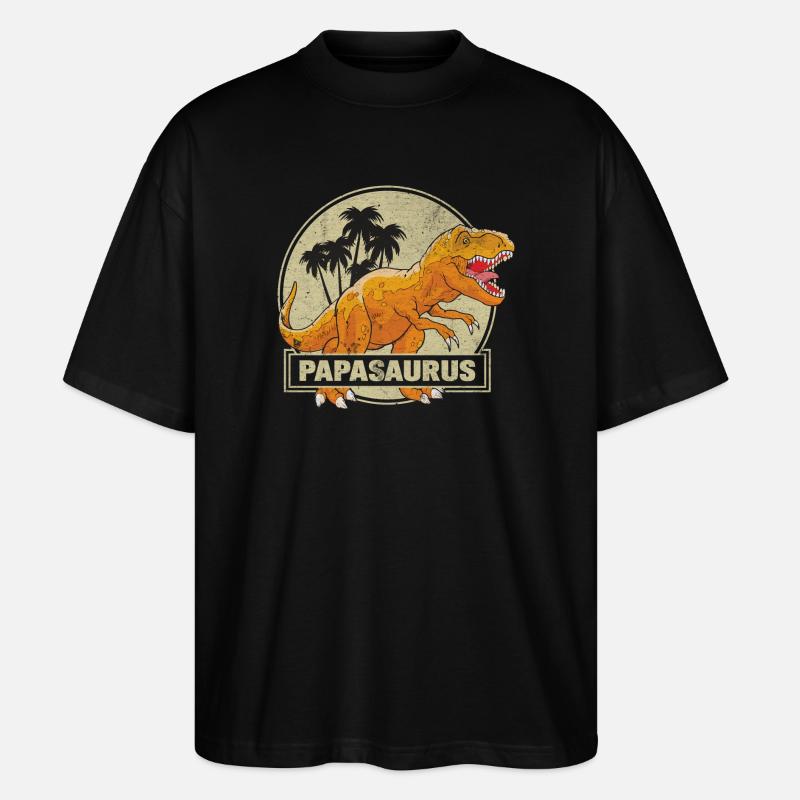 Papasaurus - Stanley/Stella Oversized Unisex Bio T-Shirt Blaster 2.0 - Schwarz