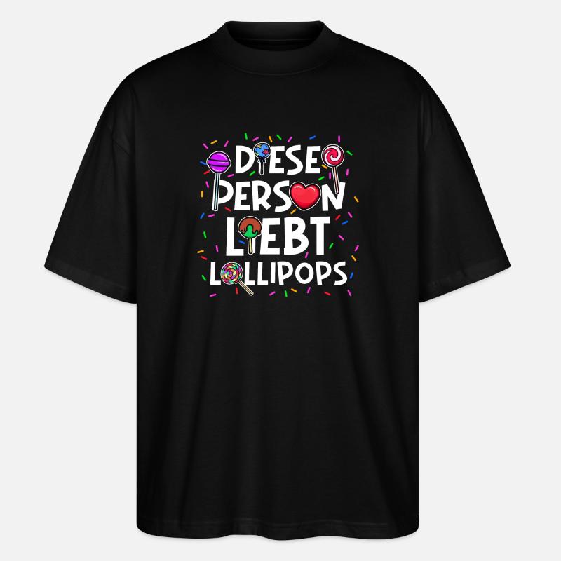 Schokolade Süßigkeiten Herz Bonbon Statement - Stanley/Stella Oversized Unisex Bio T-Shirt Blaster 2.0 - Schwarz