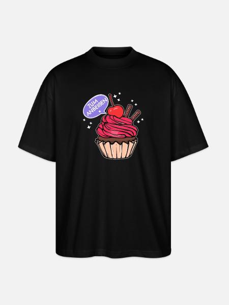 Süßigkeiten Statement Backen Cupcake Naschen - Stanley/Stella Oversized Unisex Bio T-Shirt Blaster 2.0 - Schwarz