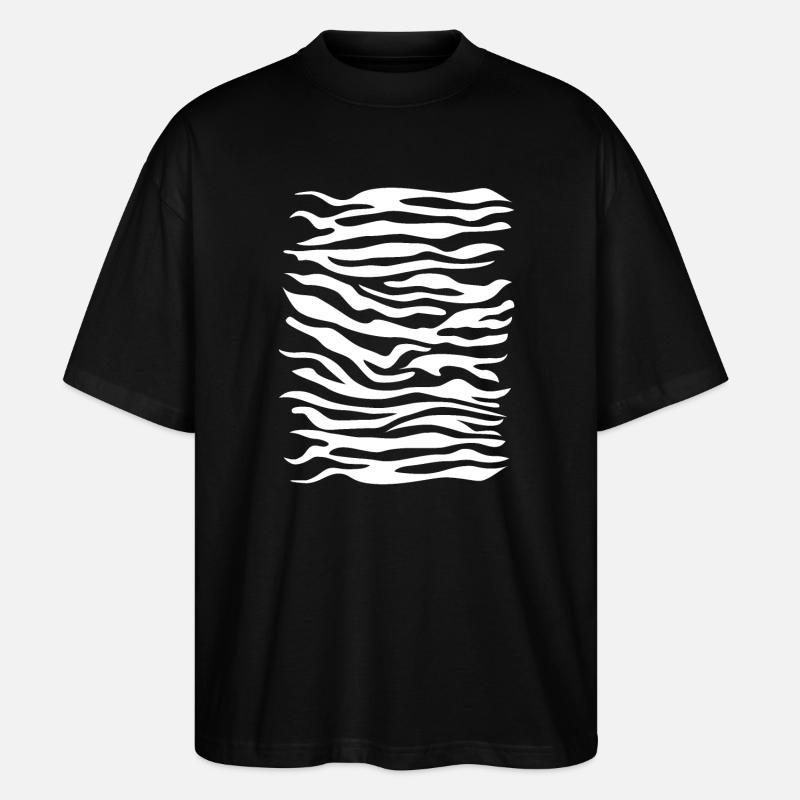 Zebra pattern white - Stanley/Stella Oversized Unisex Organic T-shirt Blaster 2.0 - black