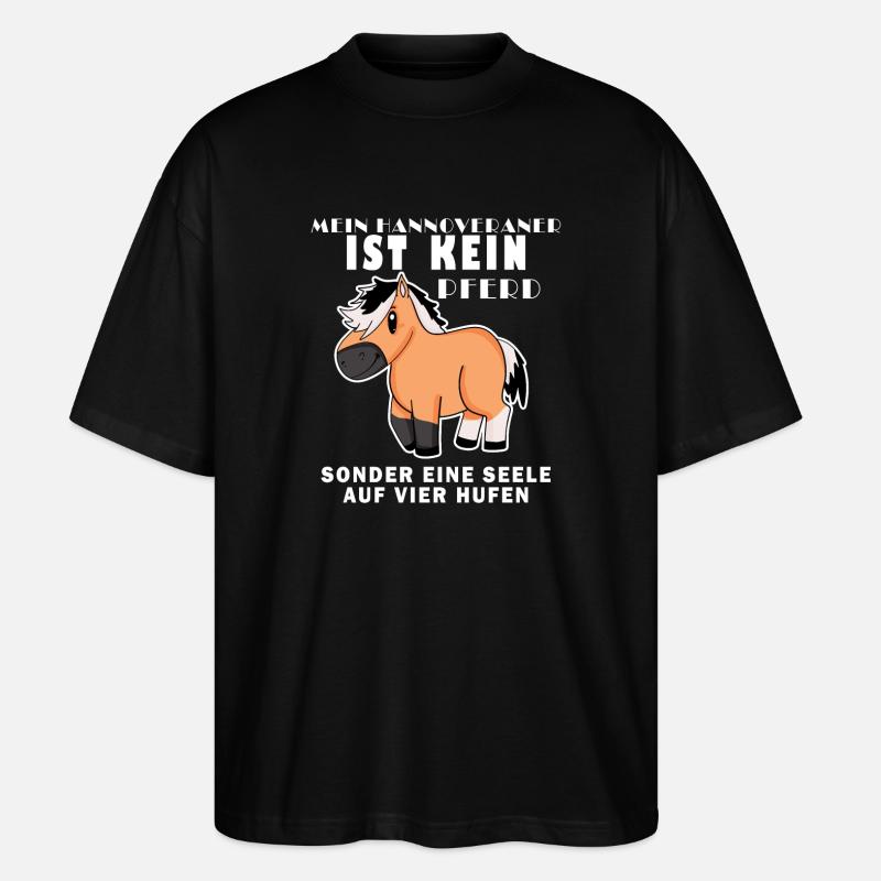 Hannoveraner Pferd Hauspferd - Stanley/Stella Oversized Unisex Bio T-Shirt Blaster 2.0 - Schwarz