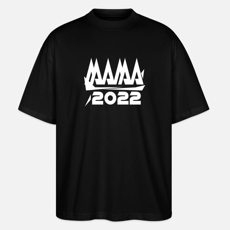 Maman 2022 Mère Grossesse Enceinte - T-shirt bio Blaster 2.0 coupe oversize Stanley/Stella Unisexe - noir