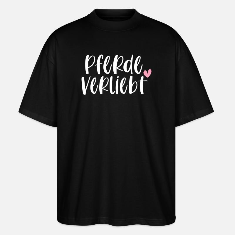 Pferde Pferdeverliebt Pferd Reiten Geschenk - Stanley/Stella Oversized Unisex Bio T-Shirt Blaster 2.0 - Schwarz