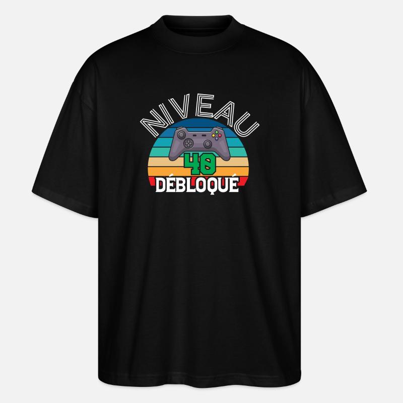 Level 40 freigeschaltet - Stanley/Stella Oversized Unisex Bio T-Shirt Blaster 2.0 - Schwarz