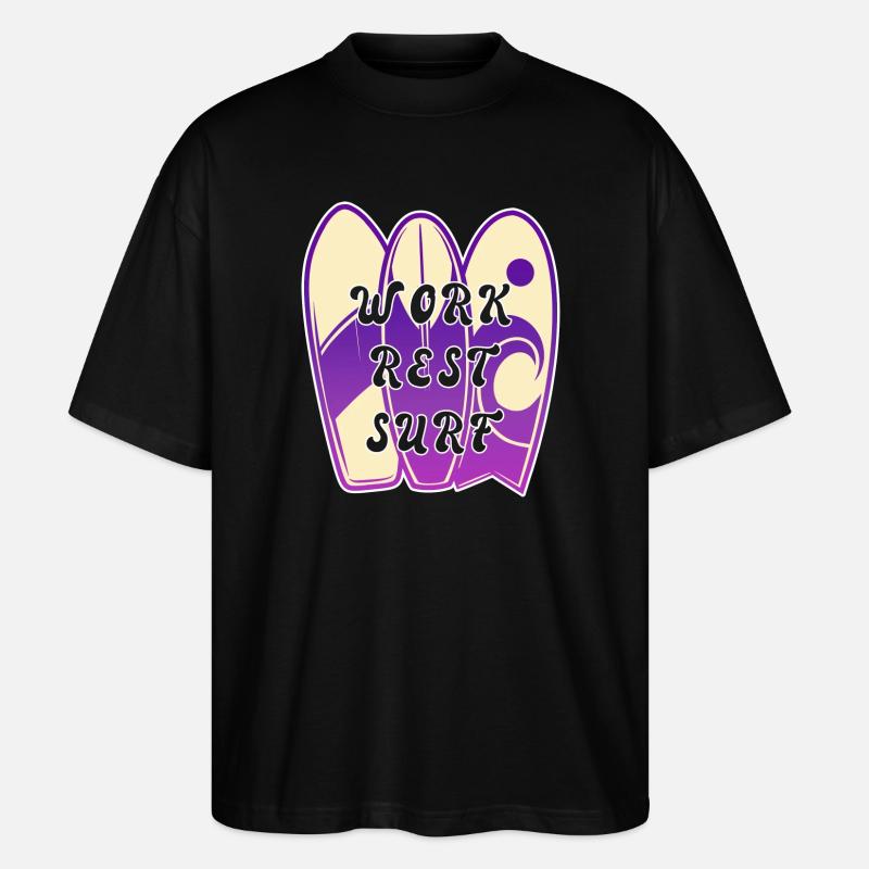 Design de dicton surf - T-shirt bio Blaster 2.0 coupe oversize Stanley/Stella Unisexe - noir