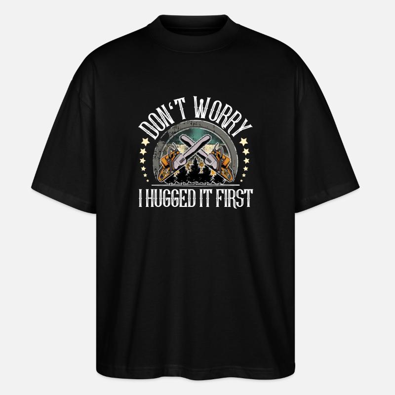 Holzfäller Baumfäller - Stanley/Stella Oversized Unisex Bio T-Shirt Blaster 2.0 - Schwarz