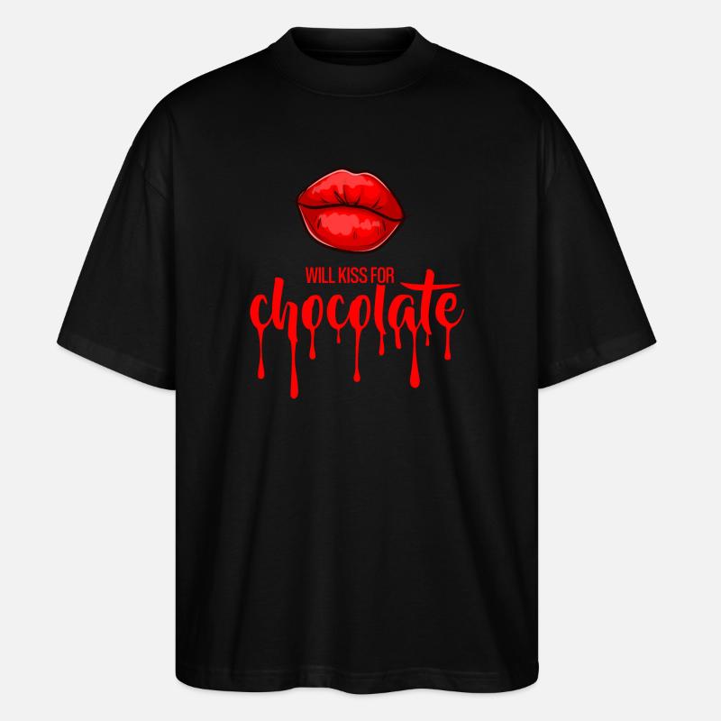 Embrassera pour du chocolat (noir) - T-shirt bio Blaster 2.0 coupe oversize Stanley/Stella Unisexe - noir