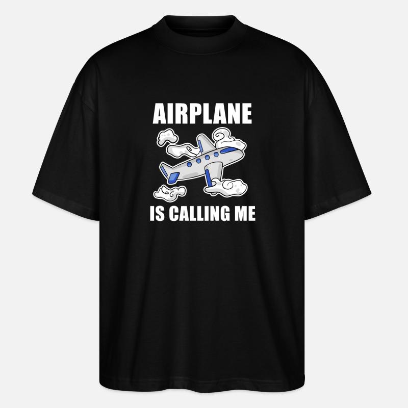Airplane Airplane Pilot Gift - Stanley/Stella Oversized Unisex Organic T-shirt Blaster 2.0 - black