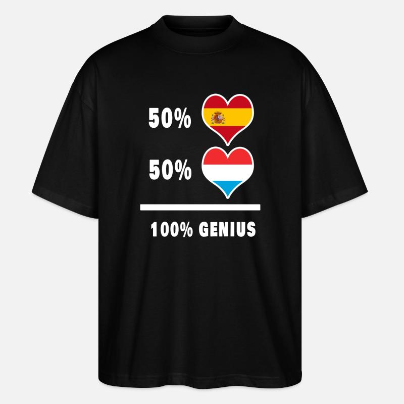 Luxembourg and Spain genius / gift - Stanley/Stella Oversized Unisex Organic T-shirt Blaster 2.0 - black