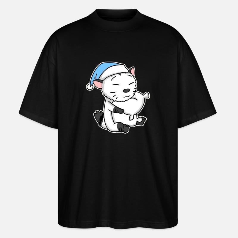 Katze Katzenrasse American Bobtail - Stanley/Stella Oversized Unisex Bio T-Shirt Blaster 2.0 - Schwarz
