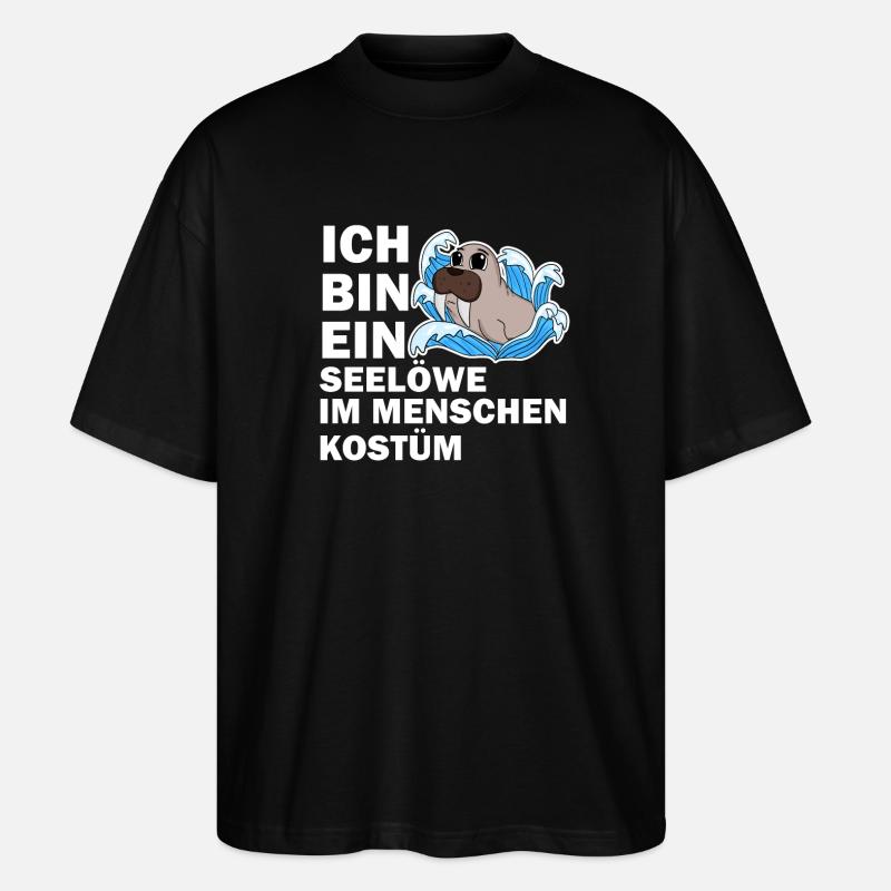 Walross - Stanley/Stella Oversized Unisex Bio T-Shirt Blaster 2.0 - Schwarz