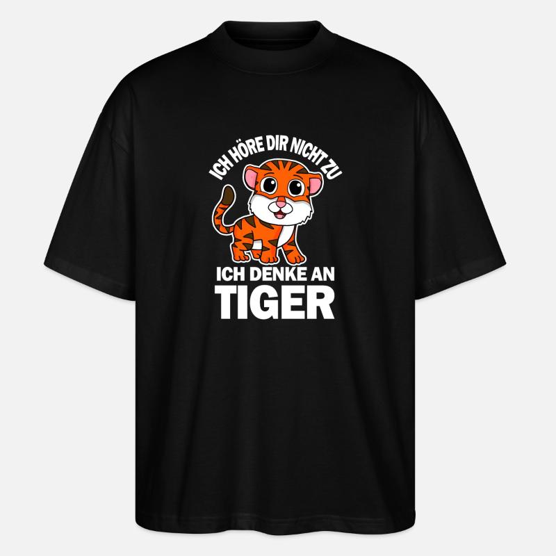 Tiger Spruch lustig - Stanley/Stella Oversized Unisex Bio T-Shirt Blaster 2.0 - Schwarz