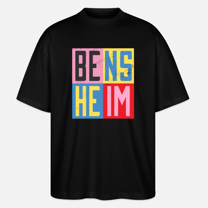 Conception des villes de Bensheim - T-shirt bio Blaster 2.0 coupe oversize Stanley/Stella Unisexe - noir