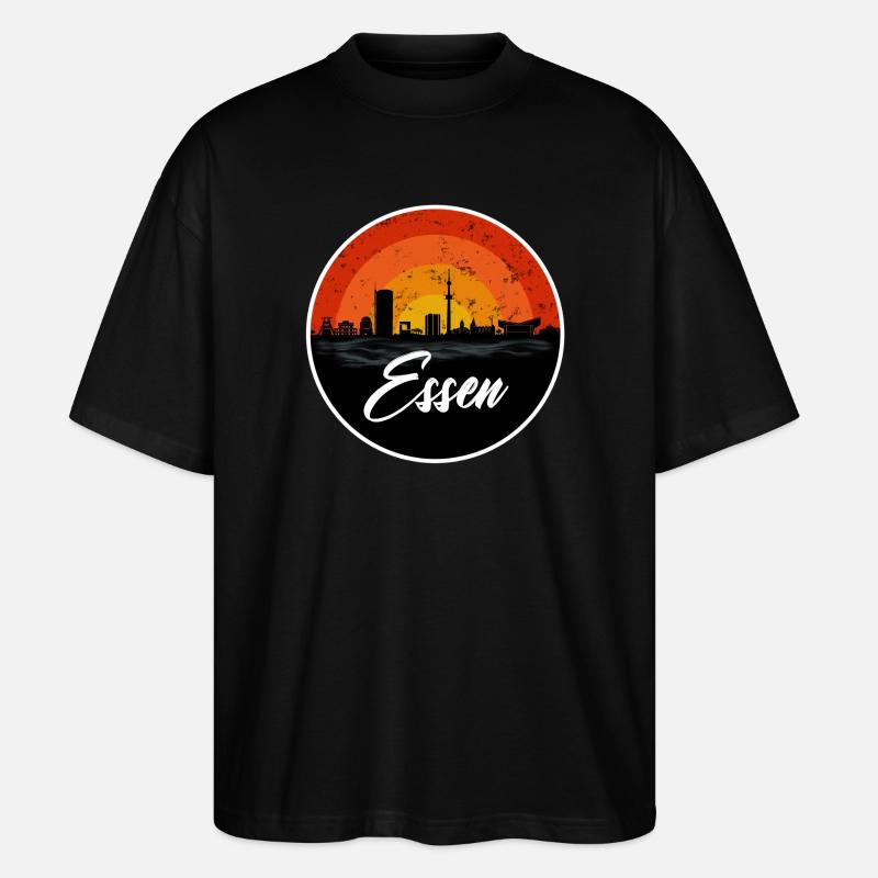 Essen Skyline II - Stanley/Stella Oversized Unisex Bio T-Shirt Blaster 2.0 - Schwarz