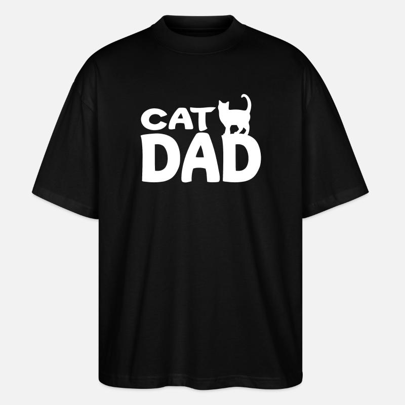 Papa Chat Silhouette Blanc - T-shirt bio Blaster 2.0 coupe oversize Stanley/Stella Unisexe - noir