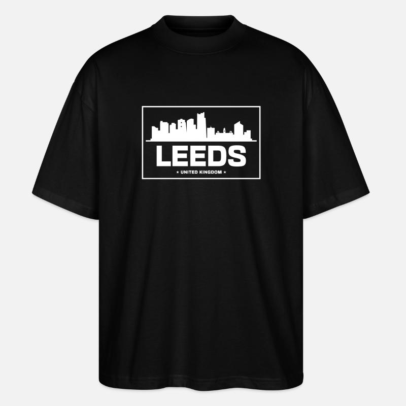 Ligne d’horizon de Leeds - T-shirt bio Blaster 2.0 coupe oversize Stanley/Stella Unisexe - noir