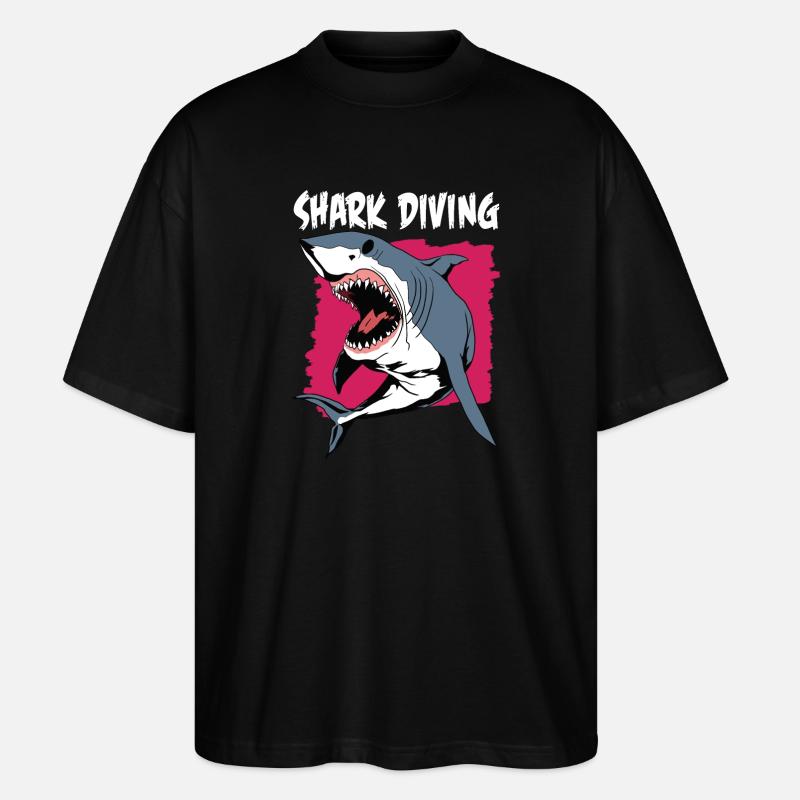 Shark Diving | Plongée Avec Les Requins - T-shirt bio Blaster 2.0 coupe oversize Stanley/Stella Unisexe - noir