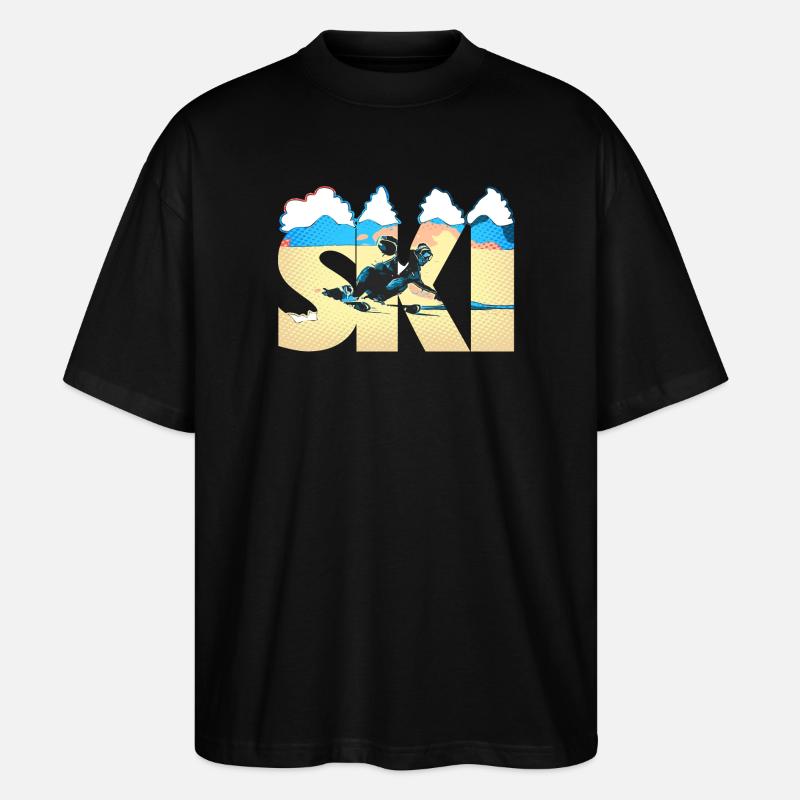 Ski Pop Art Côte - T-shirt bio Blaster 2.0 coupe oversize Stanley/Stella Unisexe - noir