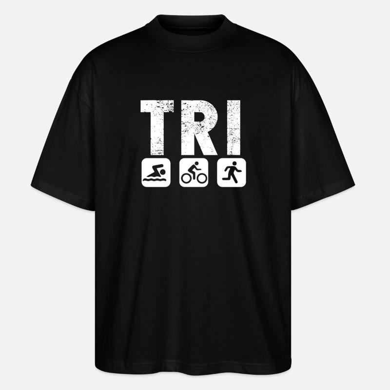 Tri Trilife Triathlon - T-shirt bio Blaster 2.0 coupe oversize Stanley/Stella Unisexe - noir