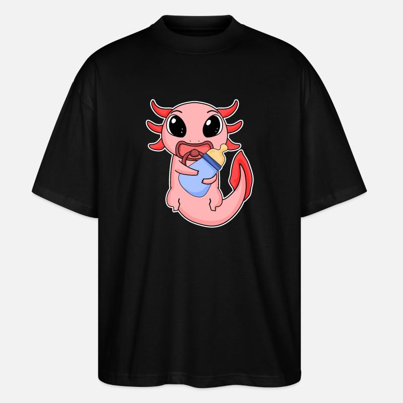 Bébé Axolotl - T-shirt bio Blaster 2.0 coupe oversize Stanley/Stella Unisexe - noir