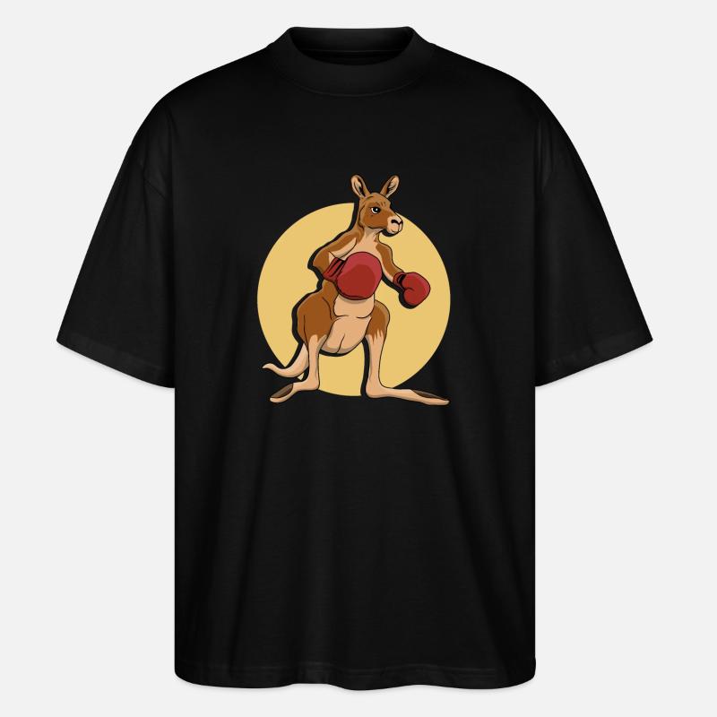 Känguru-Boxer - Stanley/Stella Oversized Unisex Bio T-Shirt Blaster 2.0 - Schwarz