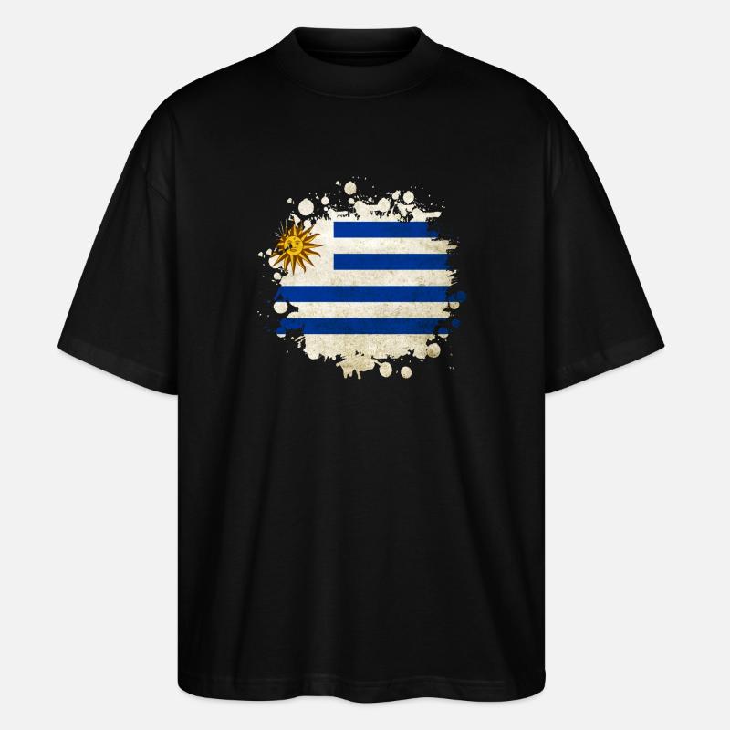 Uruguay Klecks Flag Design - T-shirt bio Blaster 2.0 coupe oversize Stanley/Stella Unisexe - noir