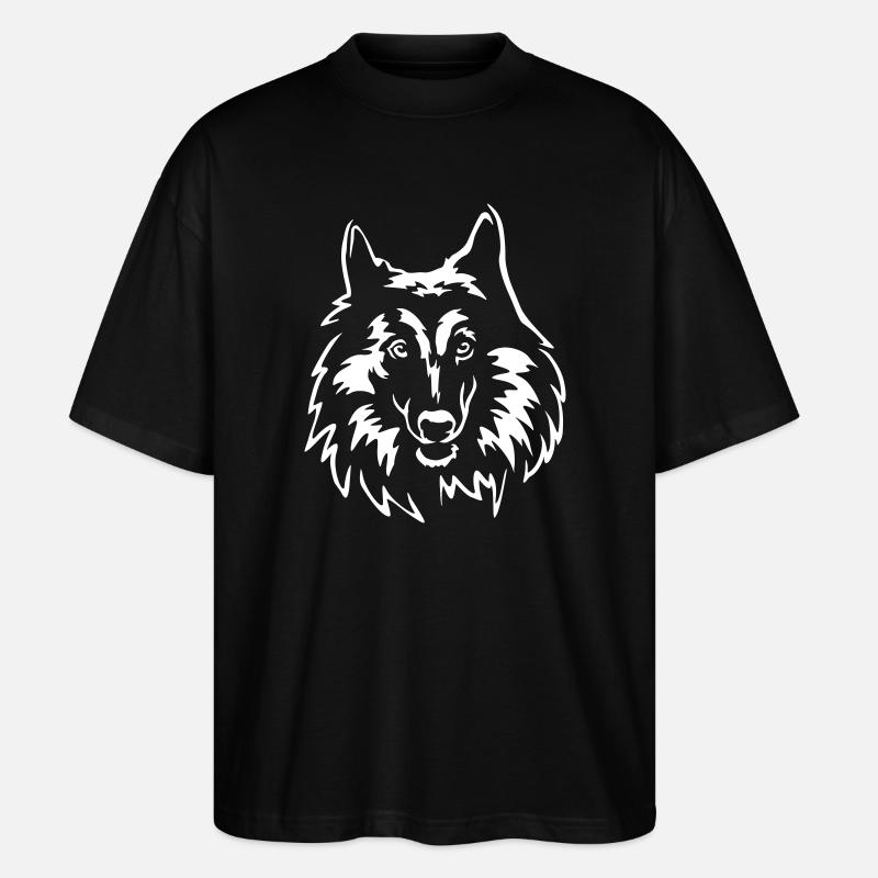 Tervueren Kopf "Black Edition" - Stanley/Stella Oversized Unisex Bio T-Shirt Blaster 2.0 - Schwarz