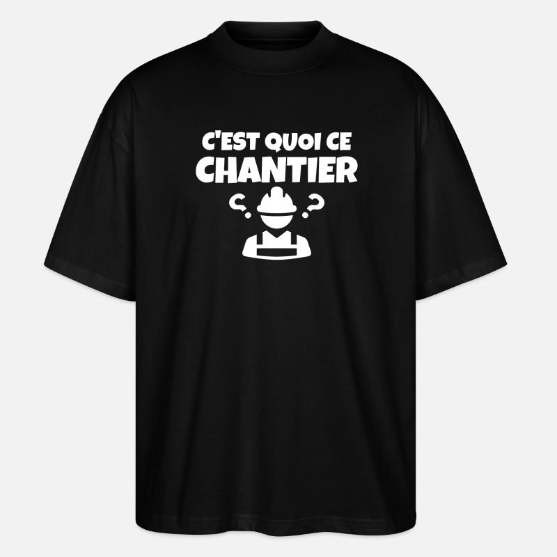 Baustelle, Bauleiter, Bau - Stanley/Stella Oversized Unisex Bio T-Shirt Blaster 2.0 - Schwarz