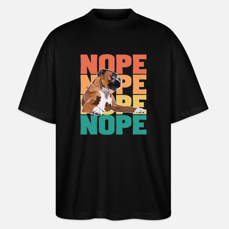 Boxerhund Nope - Stanley/Stella Oversized Unisex Bio T-Shirt Blaster 2.0 - Schwarz