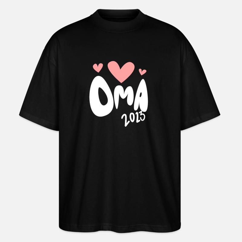 Oma 2023 - Werdende Oma 2023 - Stanley/Stella Oversized Unisex Bio T-Shirt Blaster 2.0 - Schwarz