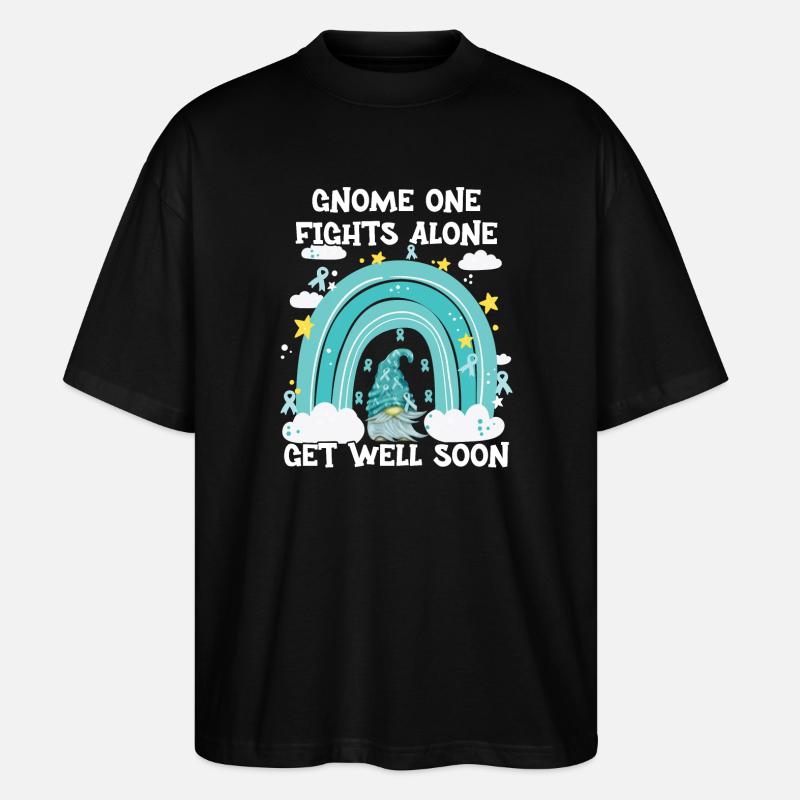 Gnome One Fights Alone Gebärmutterkrebs - Stanley/Stella Oversized Unisex Bio T-Shirt Blaster 2.0 - Schwarz