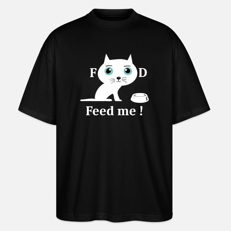 Chat blanc mignon - T-shirt bio Blaster 2.0 coupe oversize Stanley/Stella Unisexe - noir