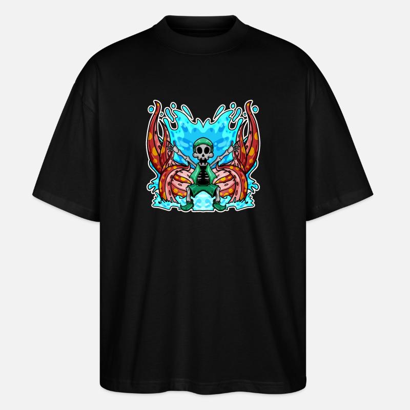 Squelette Octopus Pirate - T-shirt bio Blaster 2.0 coupe oversize Stanley/Stella Unisexe - noir