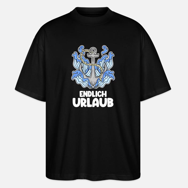 Urlaub - Stanley/Stella Oversized Unisex Bio T-Shirt Blaster 2.0 - Schwarz