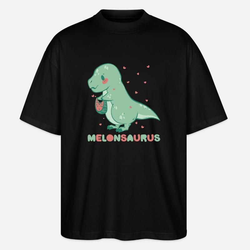 Watermelonsaurus Vegetarischer T Rex - Stanley/Stella Oversized Unisex Bio T-Shirt Blaster 2.0 - Schwarz