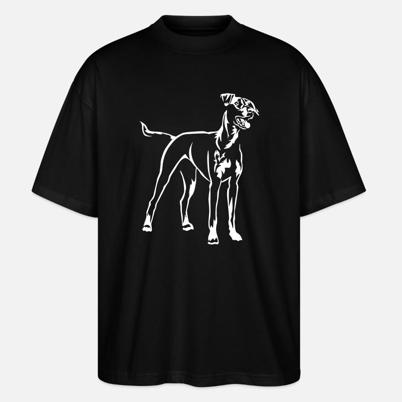 Deutscher Pinscher "Black Edition" - Stanley/Stella Oversized Unisex Bio T-Shirt Blaster 2.0 - Schwarz