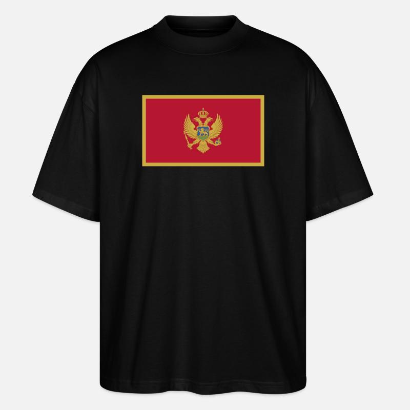 Drapeau du Monténégro - T-shirt bio Blaster 2.0 coupe oversize Stanley/Stella Unisexe - noir