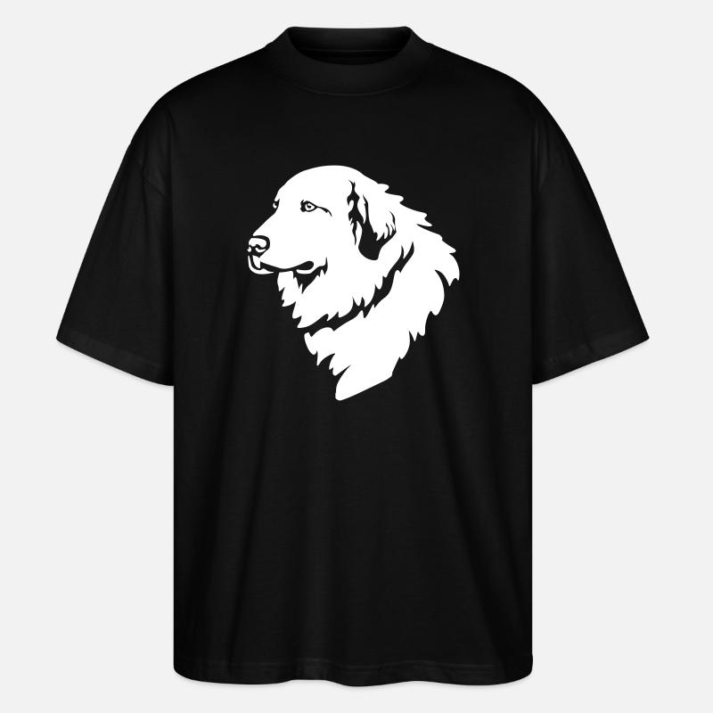 Pyrenäenberghund Kopf "Black Edition" - Stanley/Stella Oversized Unisex Bio T-Shirt Blaster 2.0 - Schwarz