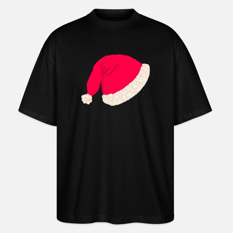 Christmas hat without text - Stanley/Stella Oversized Unisex Organic T-shirt Blaster 2.0 - black