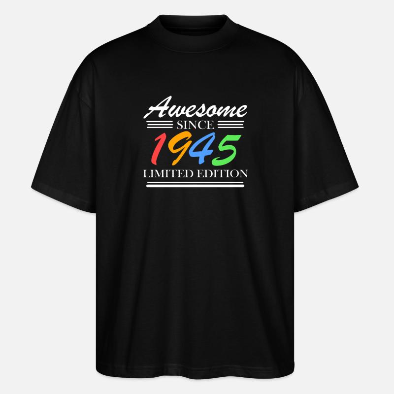 1945 - Stanley/Stella Oversized Unisex Bio T-Shirt Blaster 2.0 - Schwarz