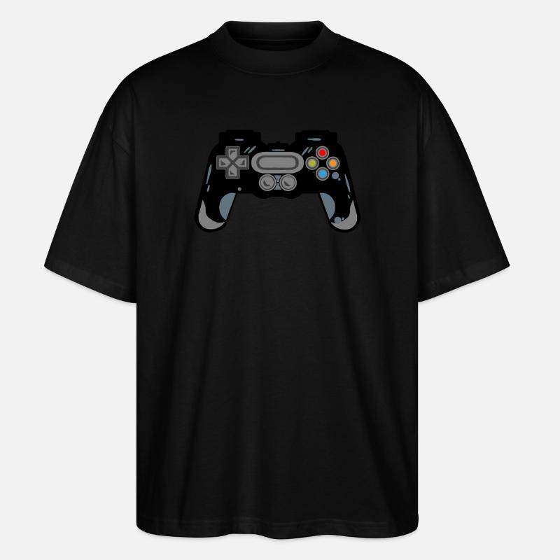 Retro Controller Silhouette - Stanley/Stella Oversized Unisex Organic T-shirt Blaster 2.0 - black