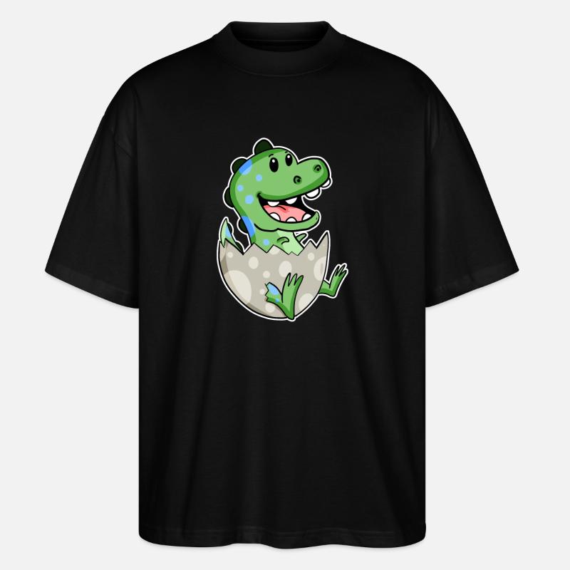 Dinosaurier Ei Dino Motiv - Stanley/Stella Oversized Unisex Bio T-Shirt Blaster 2.0 - Schwarz