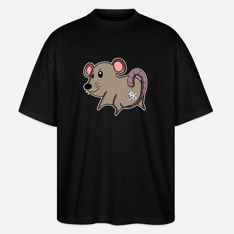 Maus Arsch - Maus Hintern - Stanley/Stella Oversized Unisex Bio T-Shirt Blaster 2.0 - Schwarz