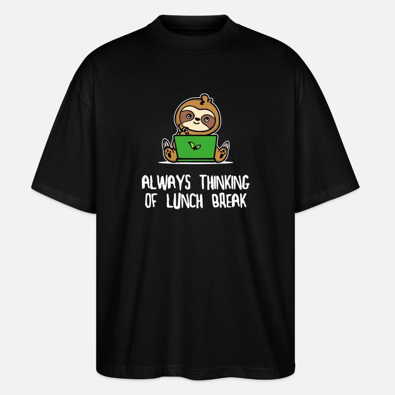 Faultier Faul Tier Statement Vegetarier Säugetier - Stanley/Stella Oversized Unisex Bio T-Shirt Blaster 2.0 - Schwarz